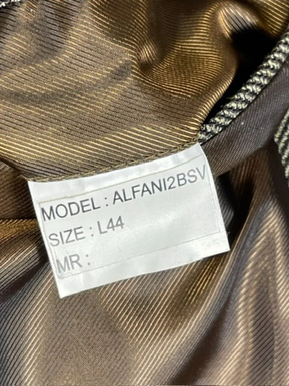 Alfani Men's Brown Wool Blazer 44L Single-Breasted 2-Button Notch Lapel Vintage